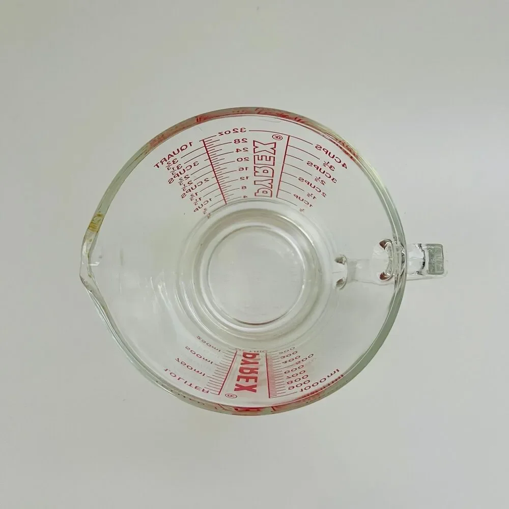 PYREX (All Caps) 4 Cup / 1 Qt / 32 oz / 1 L Glass Measuring Cup With Handle